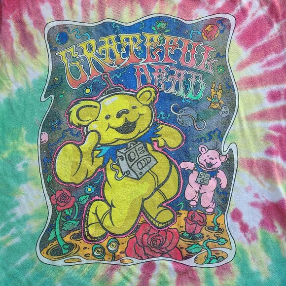 Graphic Band T-Shirt Grateful Dead Bear M Tie Dye 2018 Cotton Hippie Indie - Picture 1 of 7